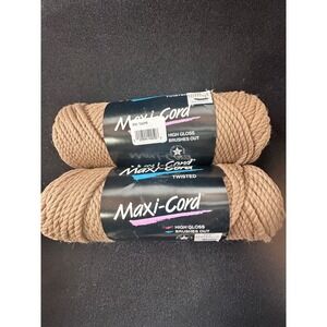Set of 2 Maxi-Cord Twisted Taupe‎ Polypropylene Macrame Craft Cord 6mm 100 Yds